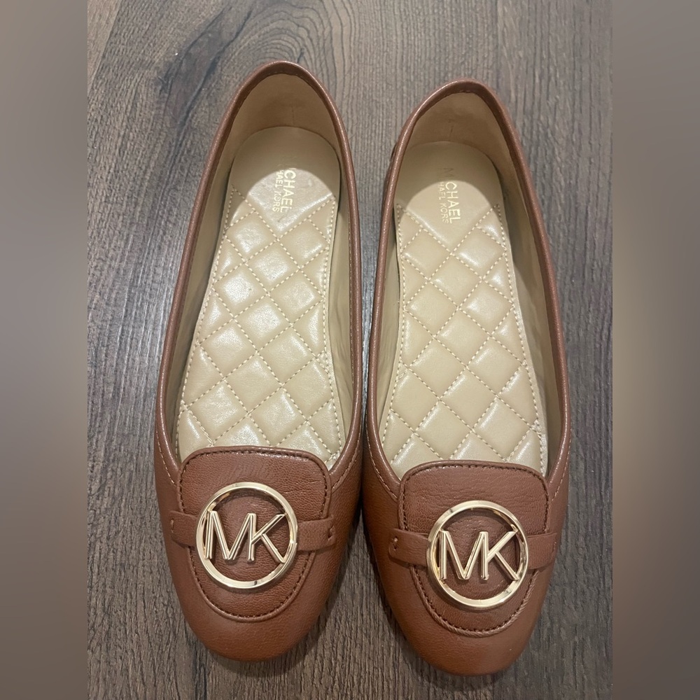 Michael Kors Brown Leather Women's Flats - Picture 4 of 6